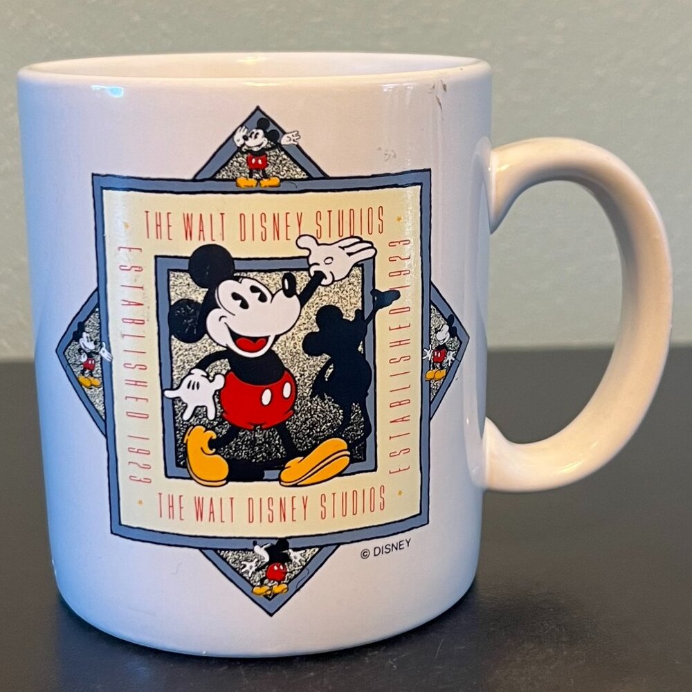 Vintage Disney Mickey Mouse Walt Disney Studios Ceramic Coffee Mug 1923 Cup